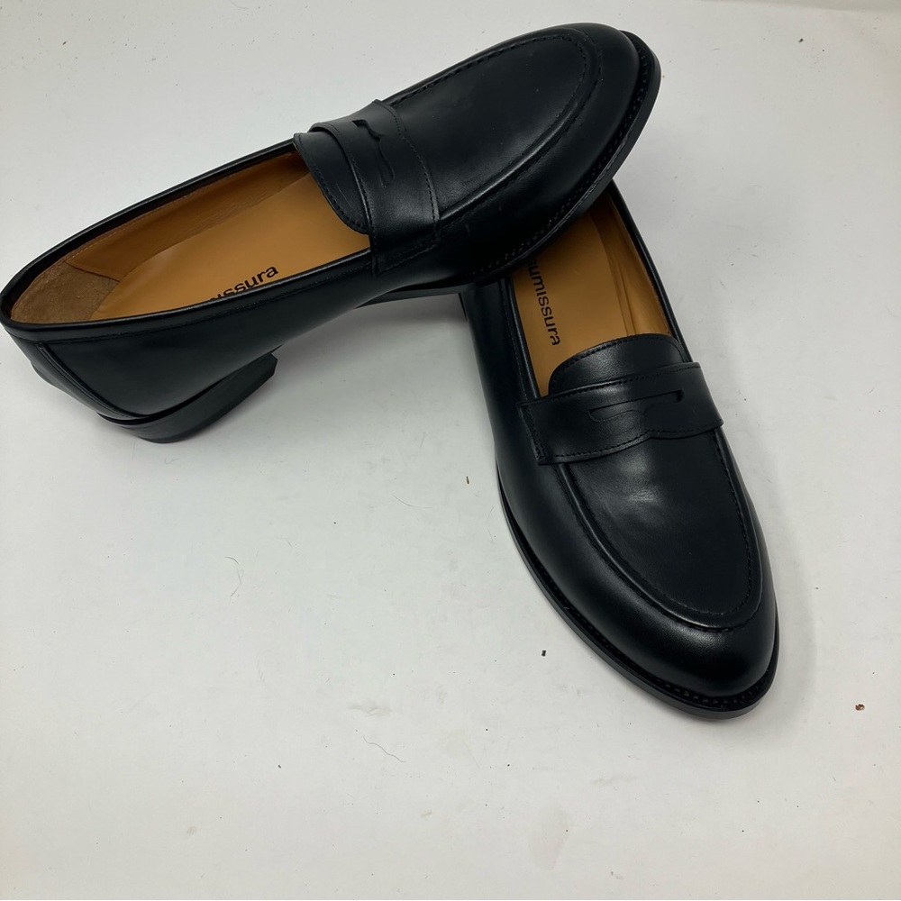 Sumissura Black Leather Penny Loafers Size 41EU/Approx 9.5-10 US Made in Spain